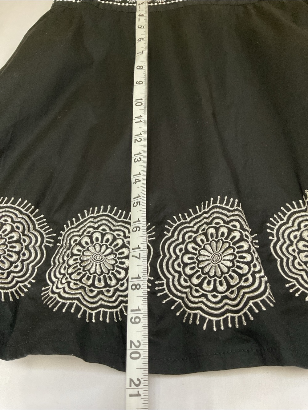 Heart Soul Black Circle Skater Skirt with White Embroidered Trim - Picture 4 of 9